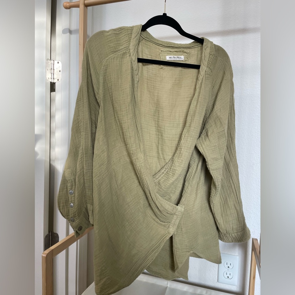 Free People Sage Green Blouse